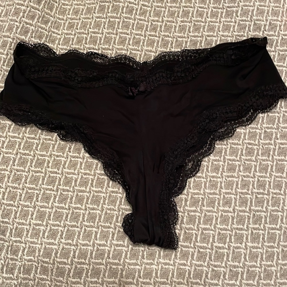 Lightly worn silk and black lace Auden xs panties